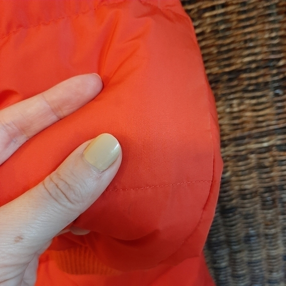 Eral Women's Small Red Down Wool Puffer Coat Cable Knit Long Winter Jacket - Picture 11 of 12